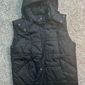 Women’s Lactose Black Quilted Hooded Vest